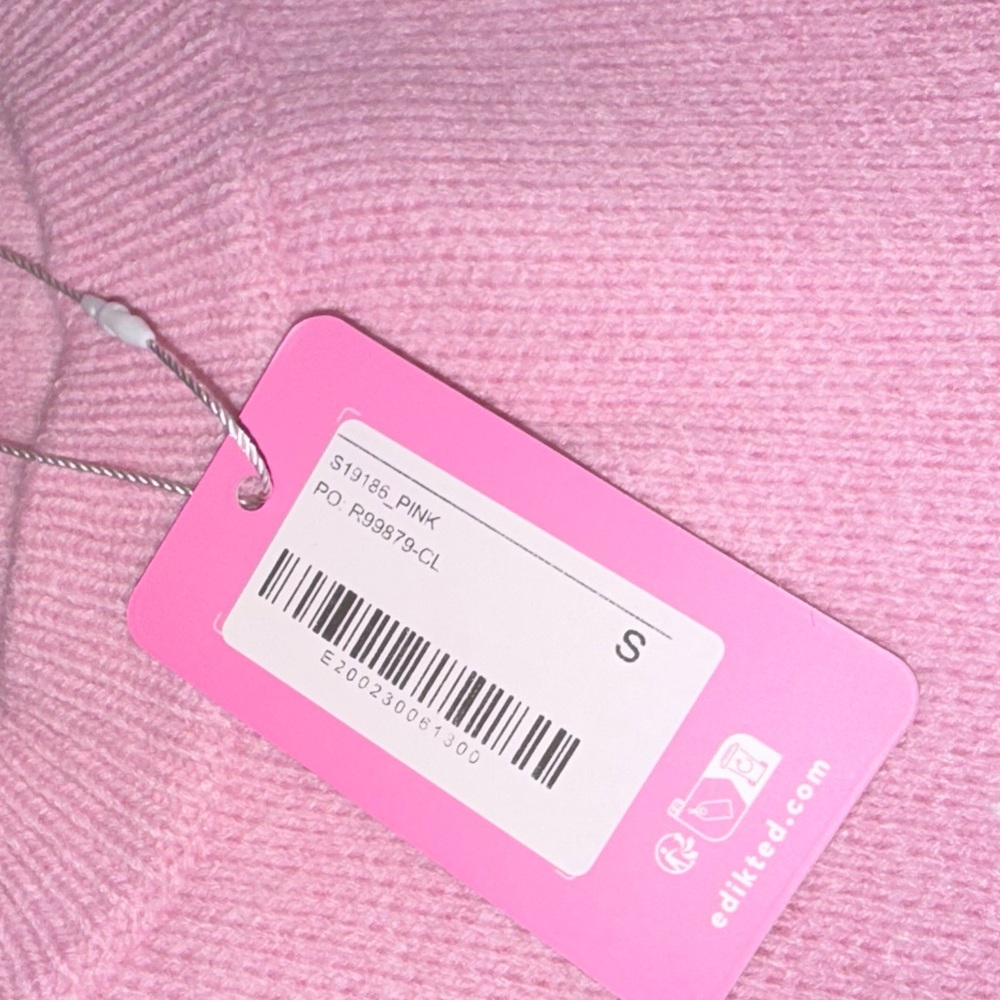 Pink 'Après Ski' Graphic Knit Sweater Edikted Small NWT - Picture 4 of 7